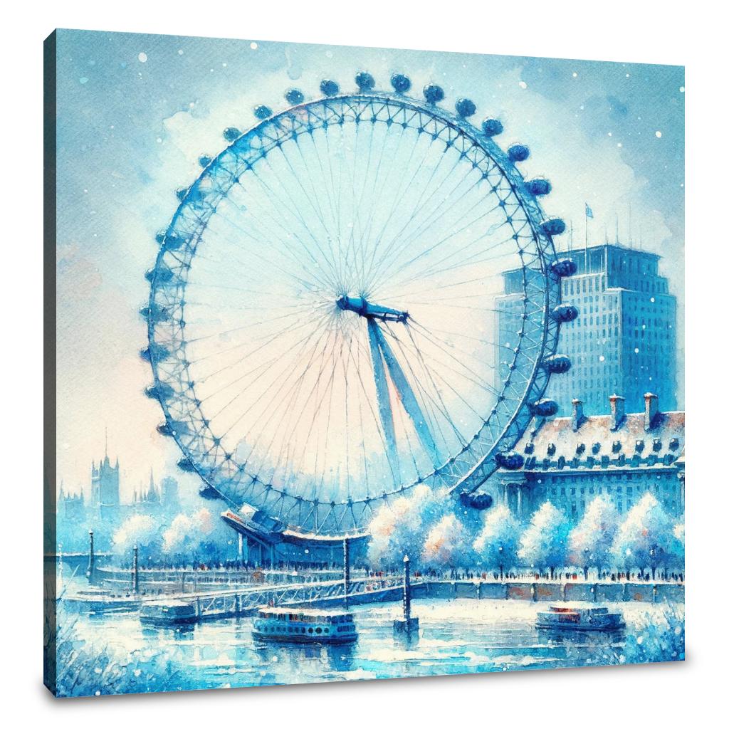 Winter's Gaze London Eye Canvas