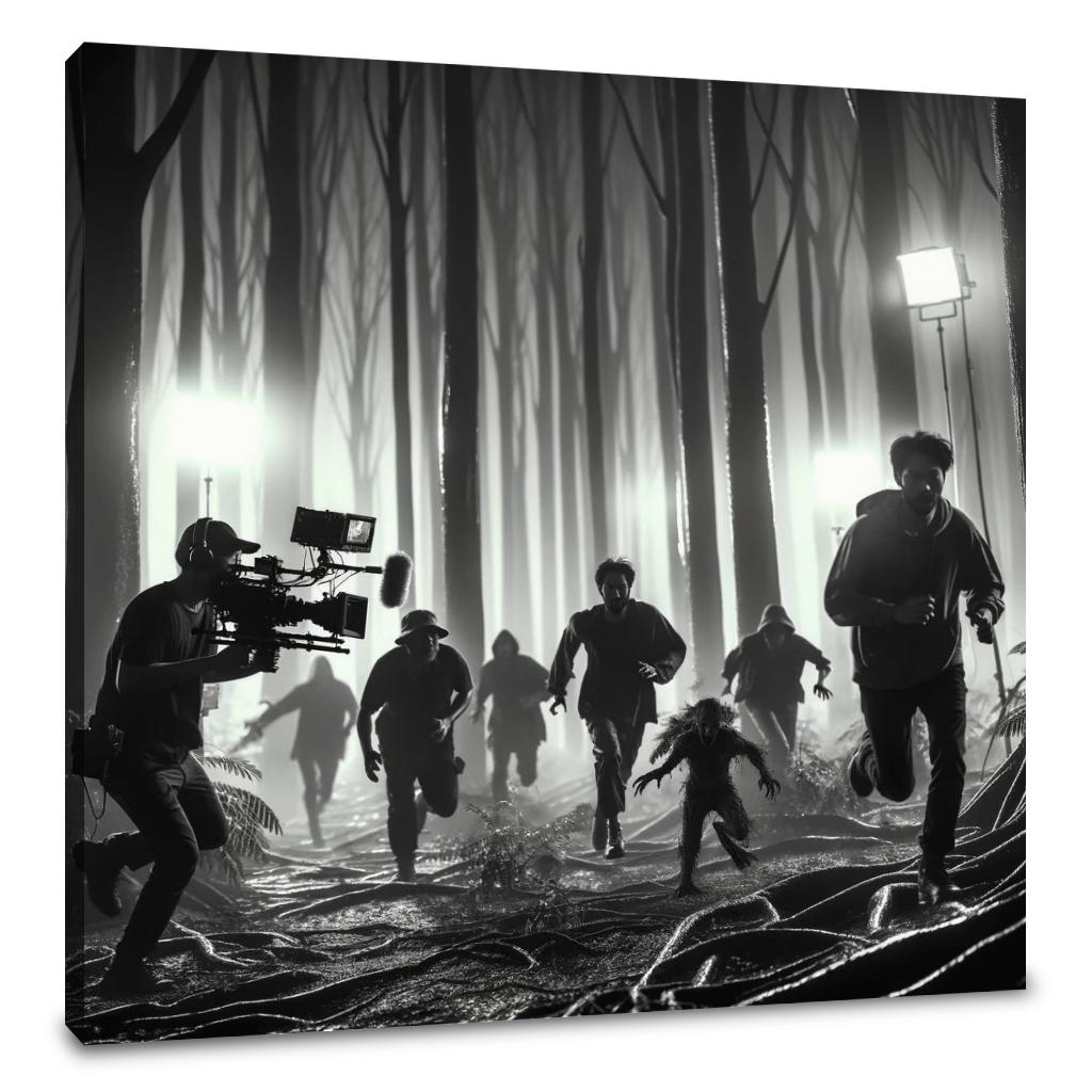 Forest Chase Horror Canvas