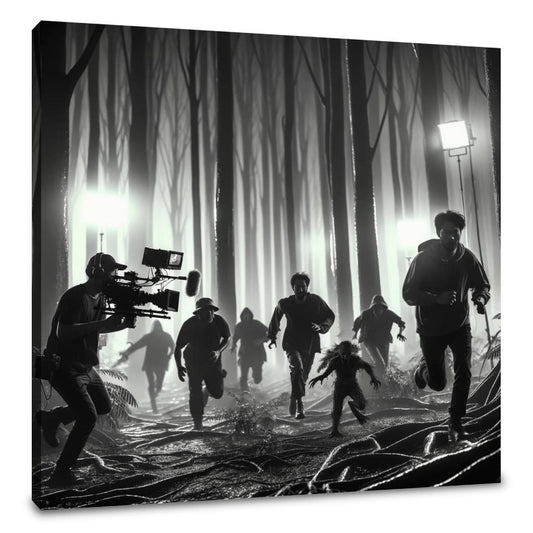 Forest Chase Horror Canvas
