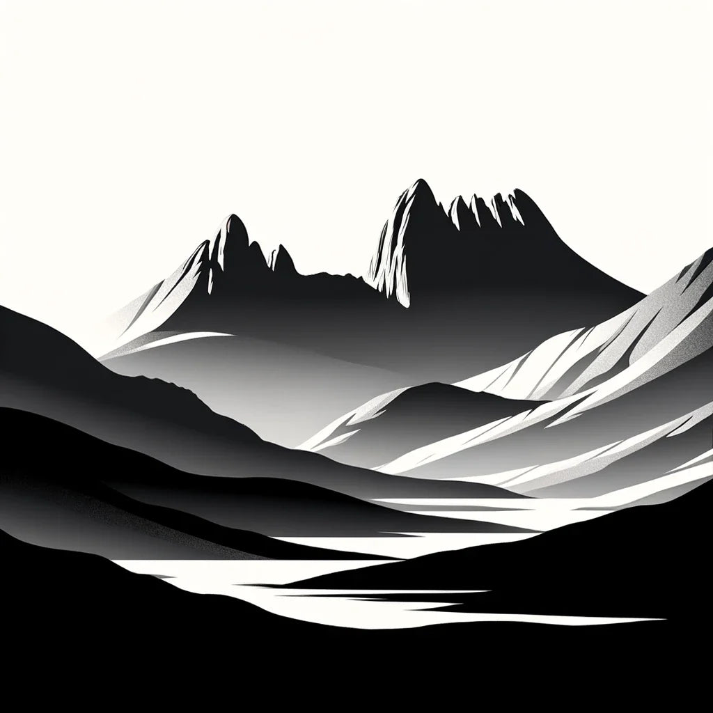 Cradle Mountain Abstract Shadows Canvas
