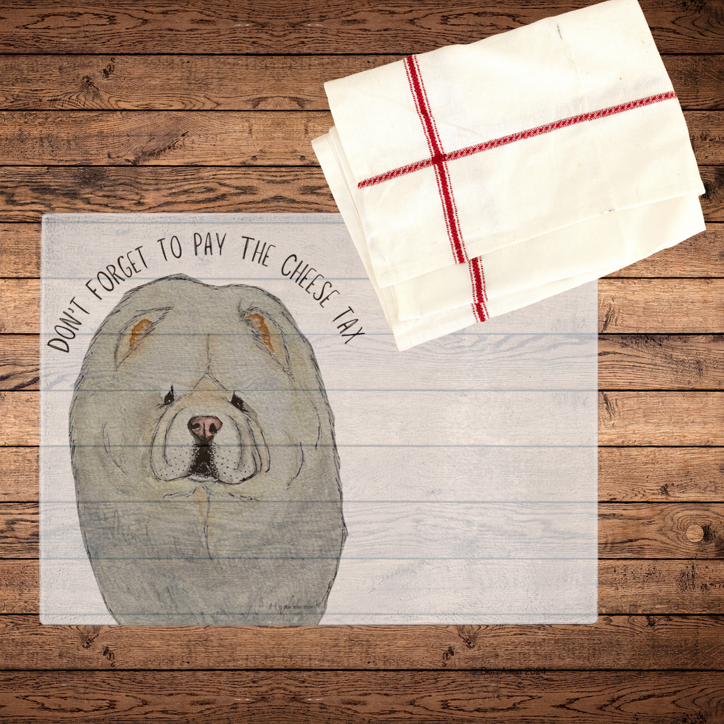 Cream Chow Chow "Cheese Tax" Chopping Board – Slice with Style and a Smile!