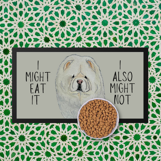 Chow-dorable Cream Chow Chow Pet Bowl Mat – "I Might Eat It, I Might Not"