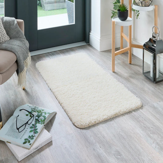 Washable Ghost Ivory Shaggy Rug