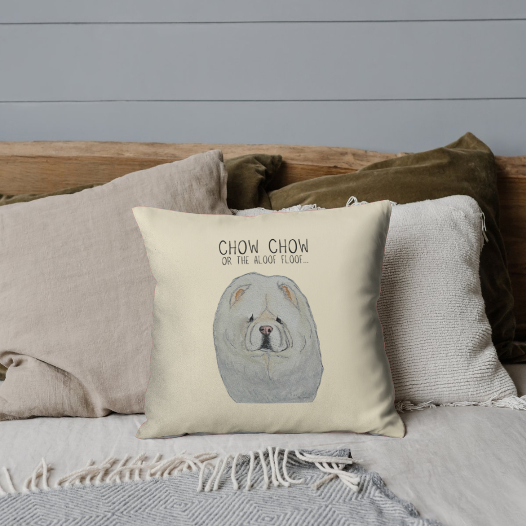 Fluff Up Your Space: Cream Chow Chow Cushion - The Aloof Floof Edition