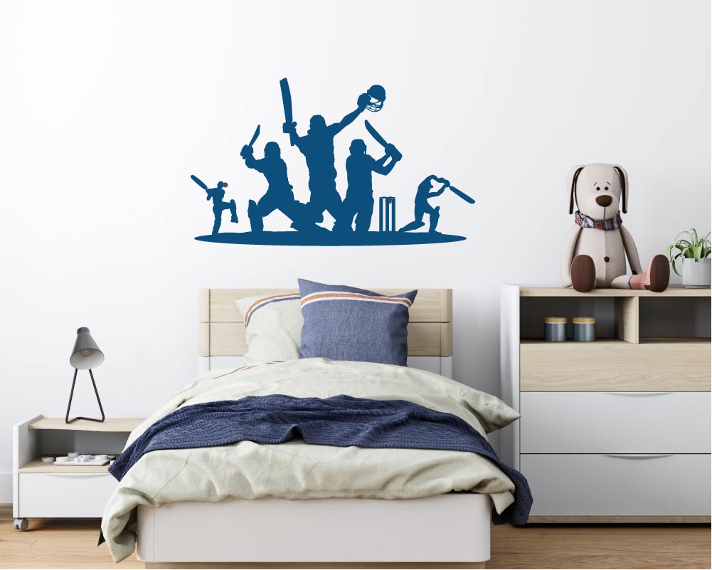 Cricket Wall Sticker – Cricket Player Silhouette Wall Art