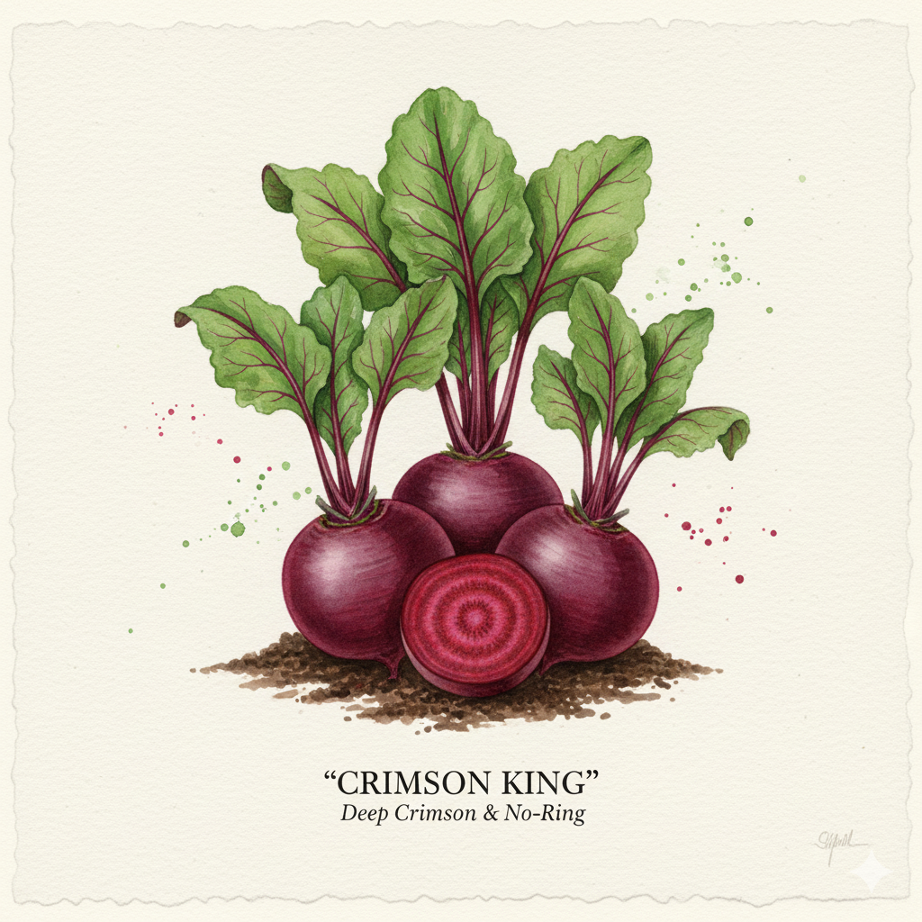 Beetroot Seeds - Crimson King - Deep Crimson "No-Ring" Variety (275 Seeds)
