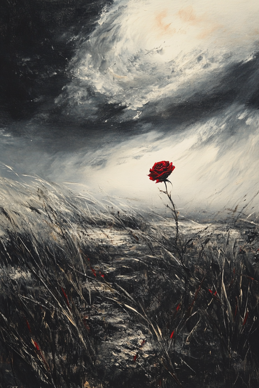 Crimson Rose Serenade Canvas