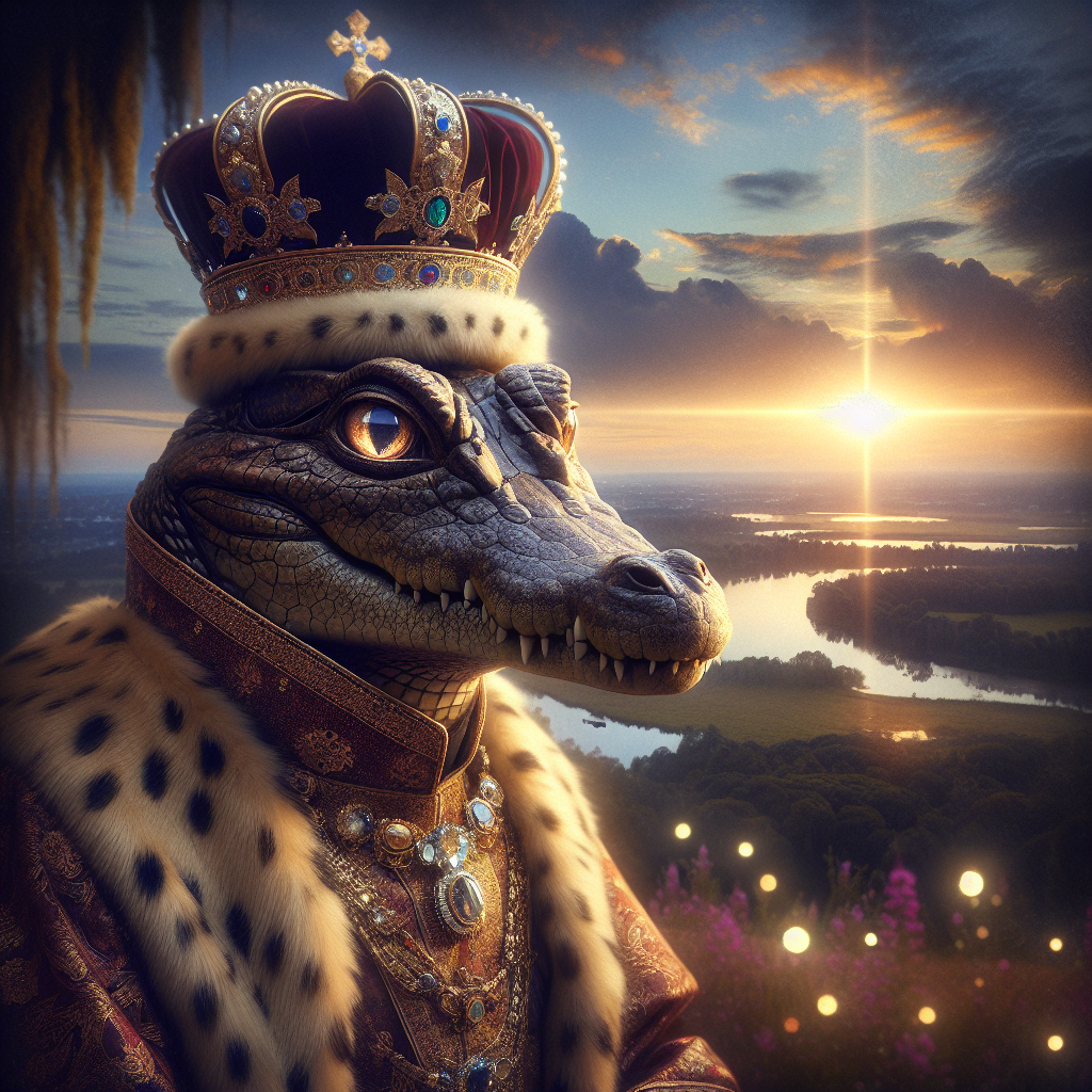 Crocodile Twilight Majesty Canvas