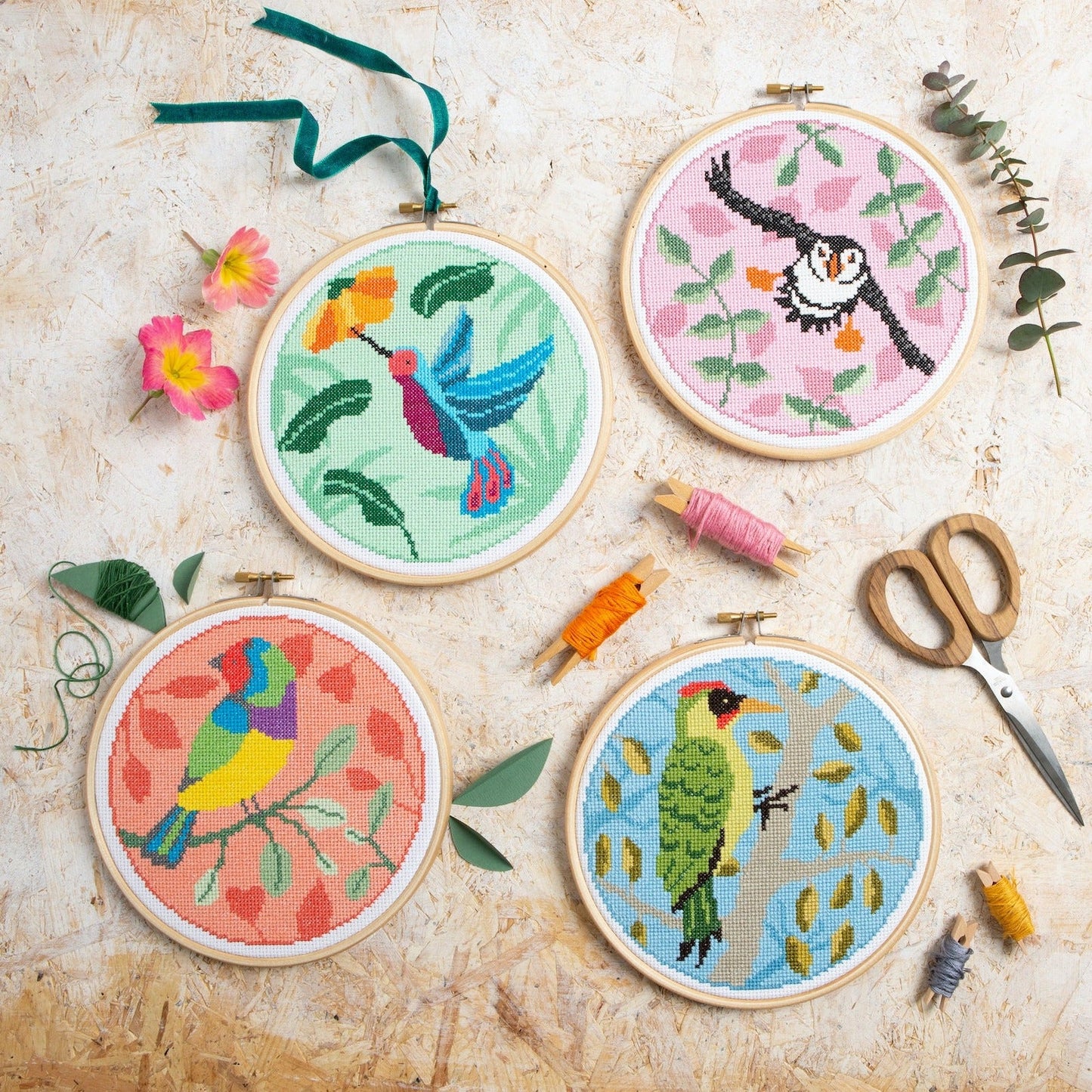 'Hummingbird' Bird Cross Stitch Kit for Beginners