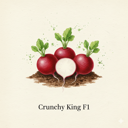 Radish Seeds - Crunchy King F1 - Premium Uniform & Crisp Hybrid (250 Seeds)