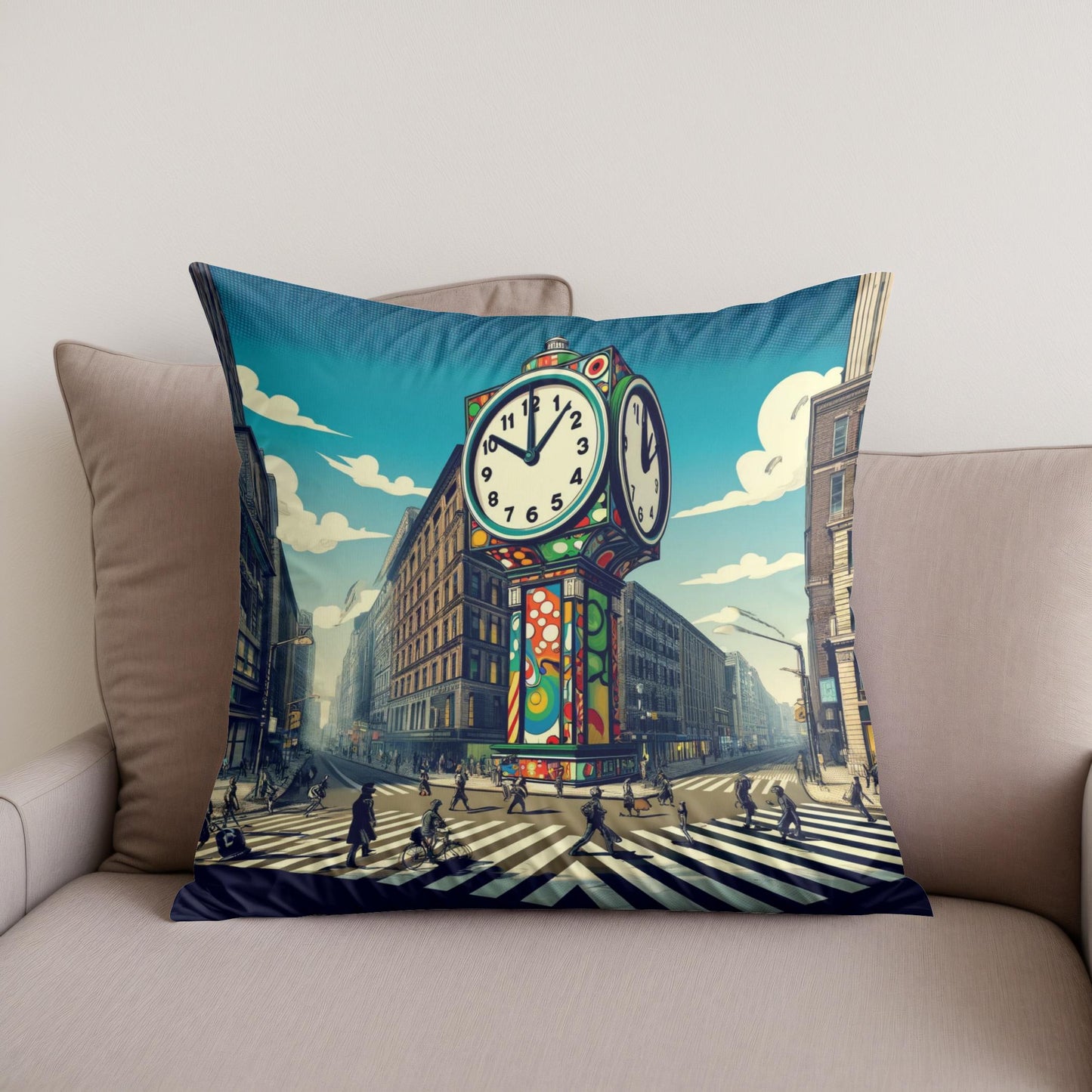Time's Whimsy Avenue Cotton Cushion
