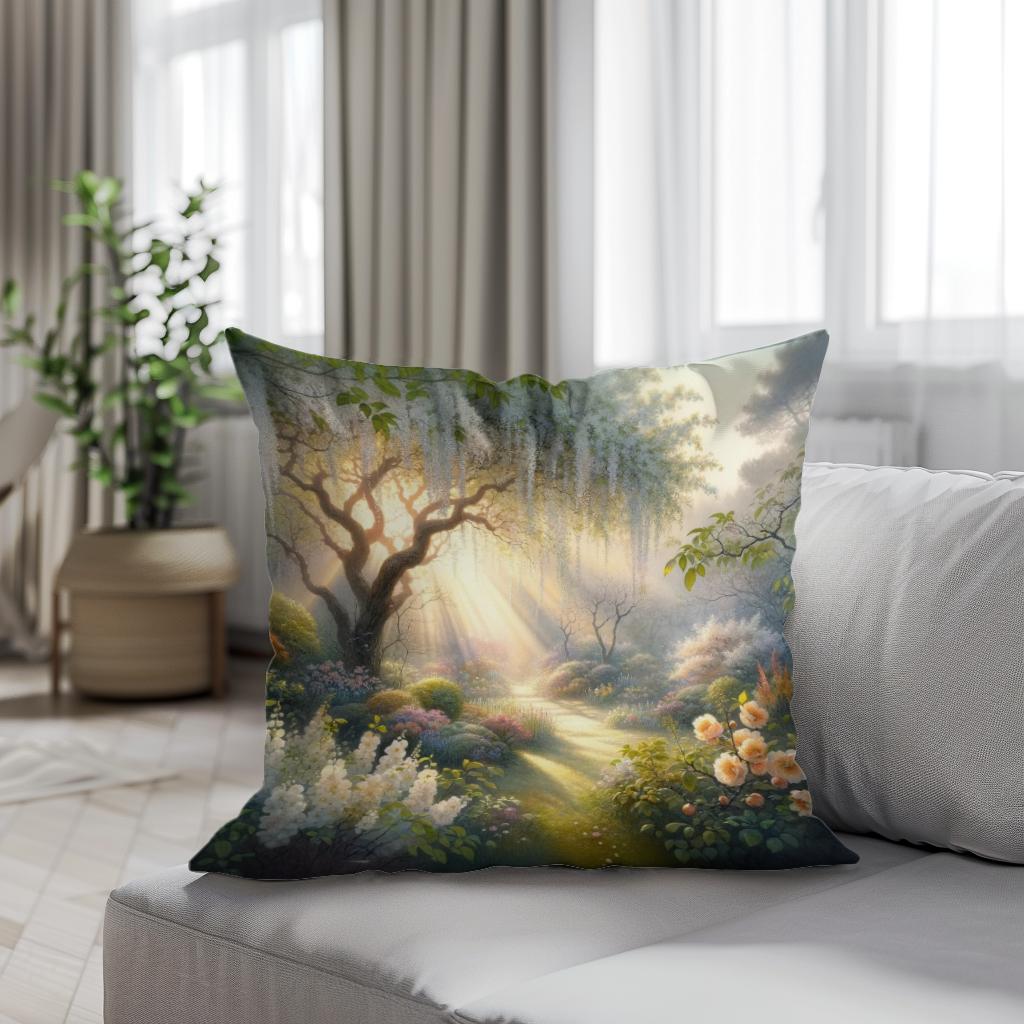 Spring's Dawn Serenity Cotton Cushion