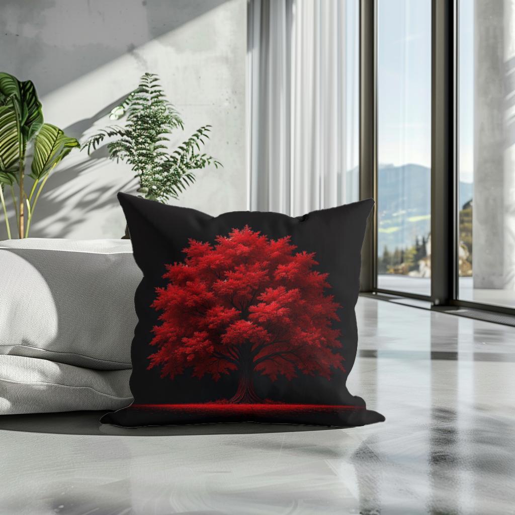 Crimson Resilience Cotton Cushion