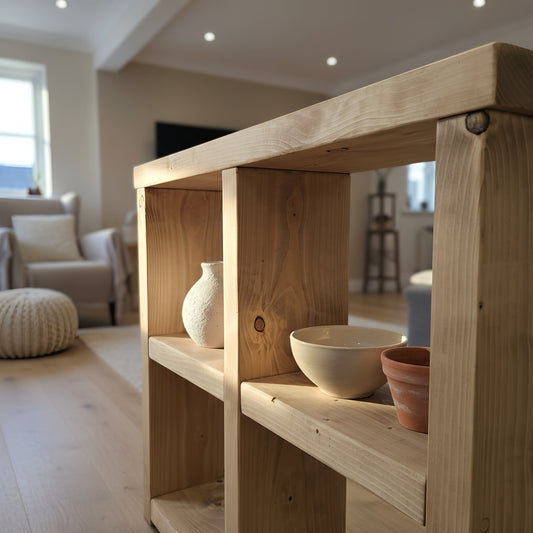 Arden Timber Shelving Unit / Storage Shelf / Living Room Bookshelf / Shoe Storage Rustic Storage Unit Solid Wood Cottage Style /Book Shelf