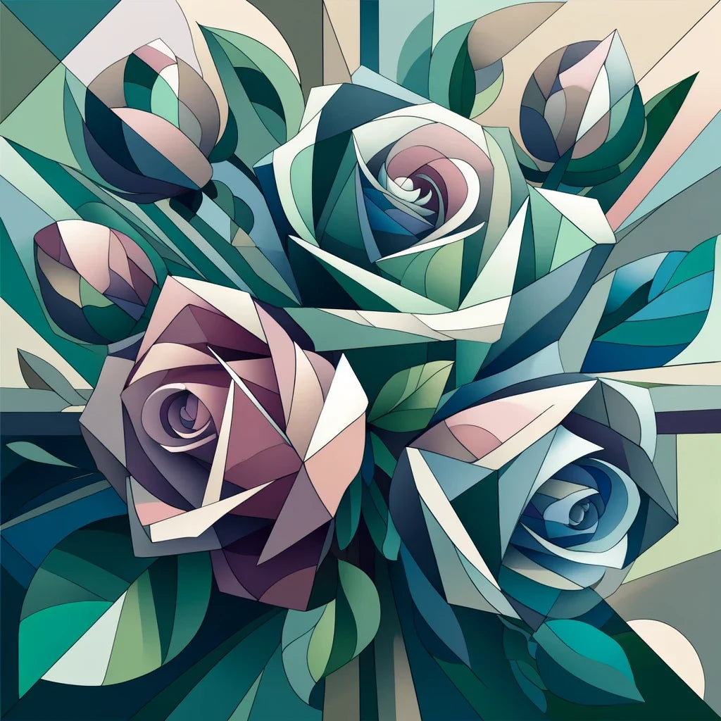 Cubism Rose Puzzle Canvas