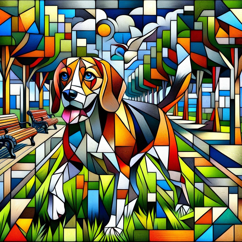 Cubist Canine Cotton Cushion