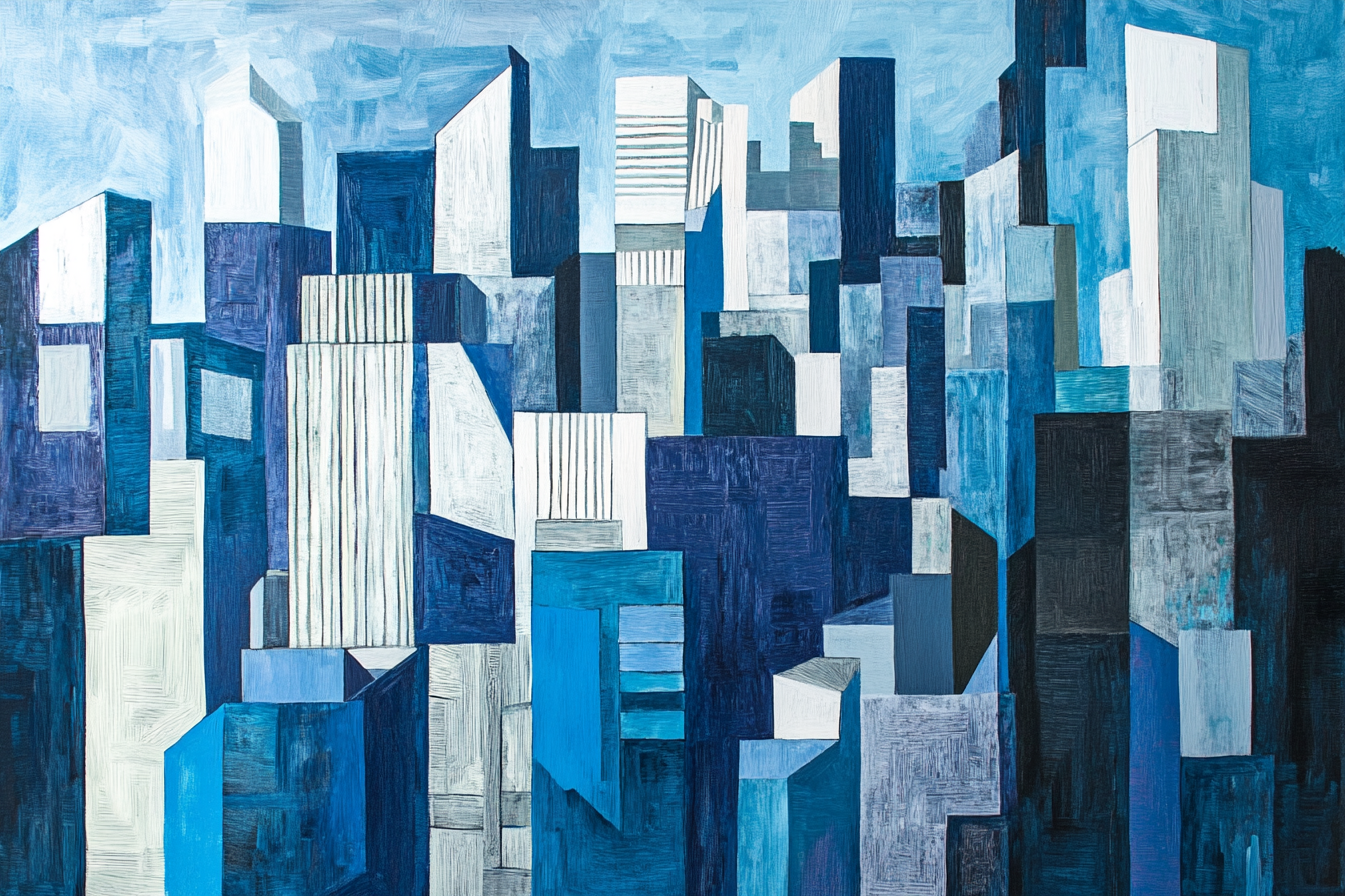 Cubist Cityscape Canvas