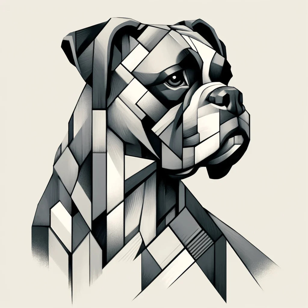 Cubist Companion Fragmented Form Canvas