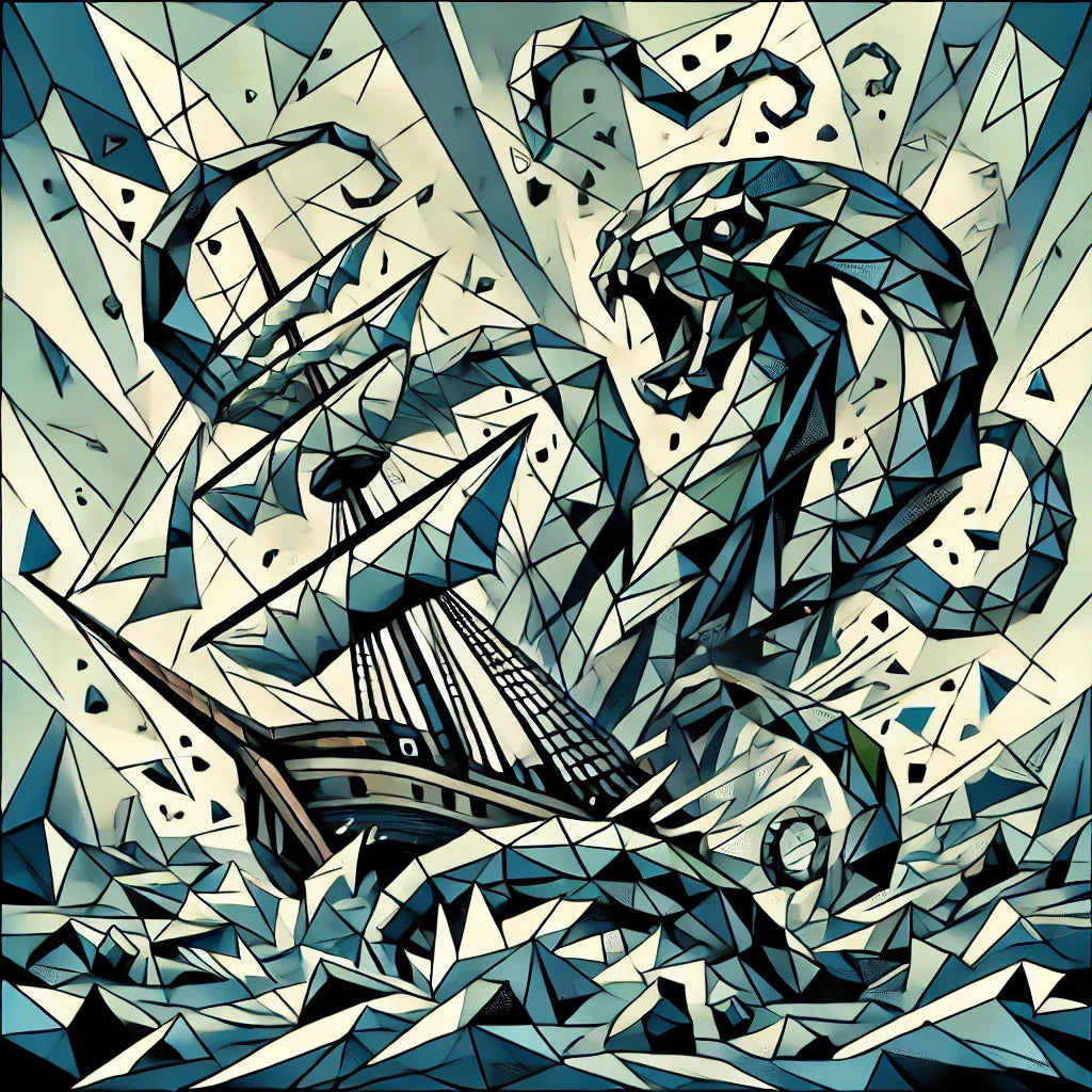 Cubist Kraken Canvas