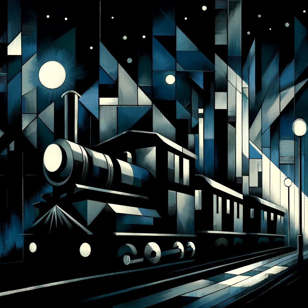 Cubist Night Express Cotton Cushion