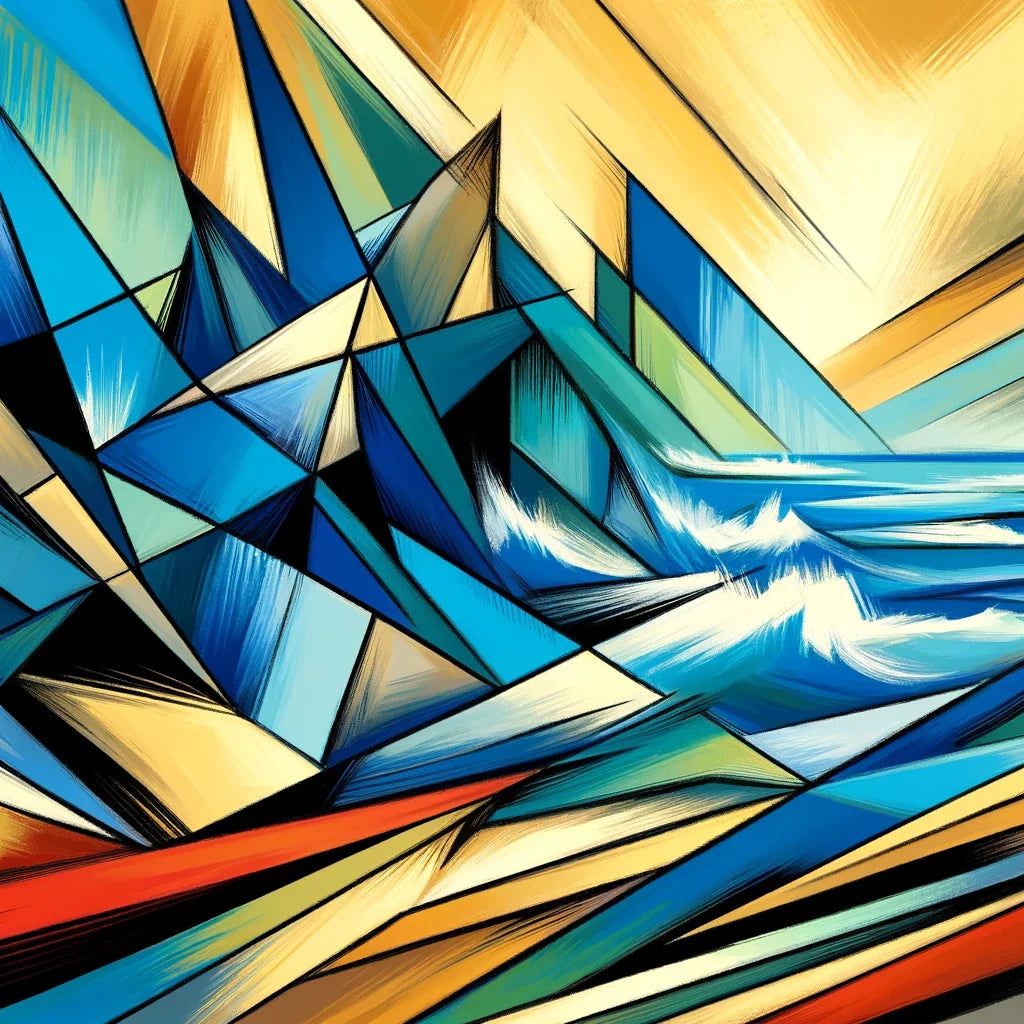 Cubist Waves Canvas