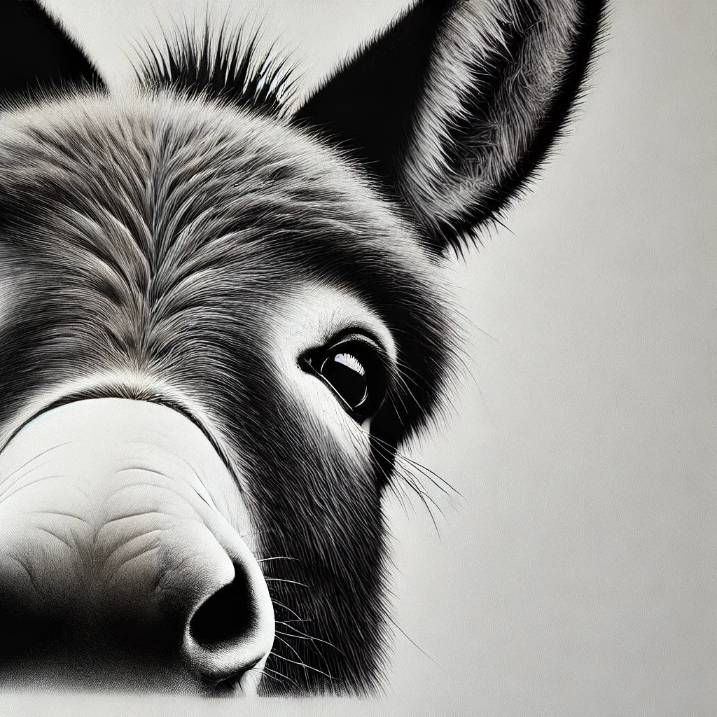 Curious Donkey Peeking Cotton Cushion