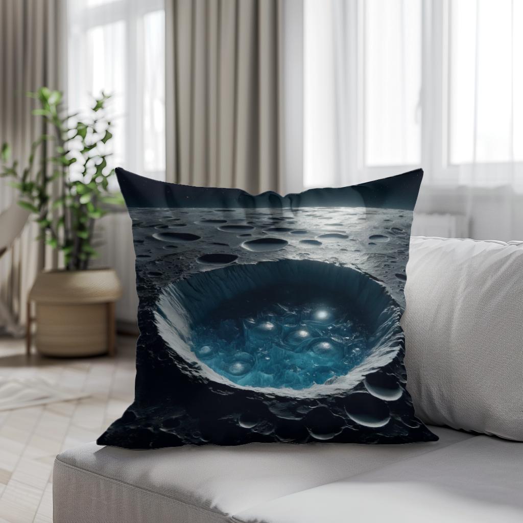 Mercury's Polar Ice Mystery Cotton Cushion
