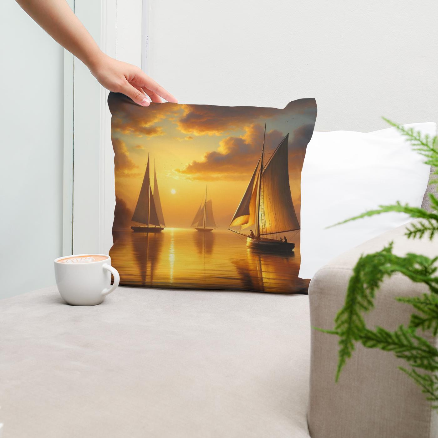Lakeside Twilight Cotton Cushion
