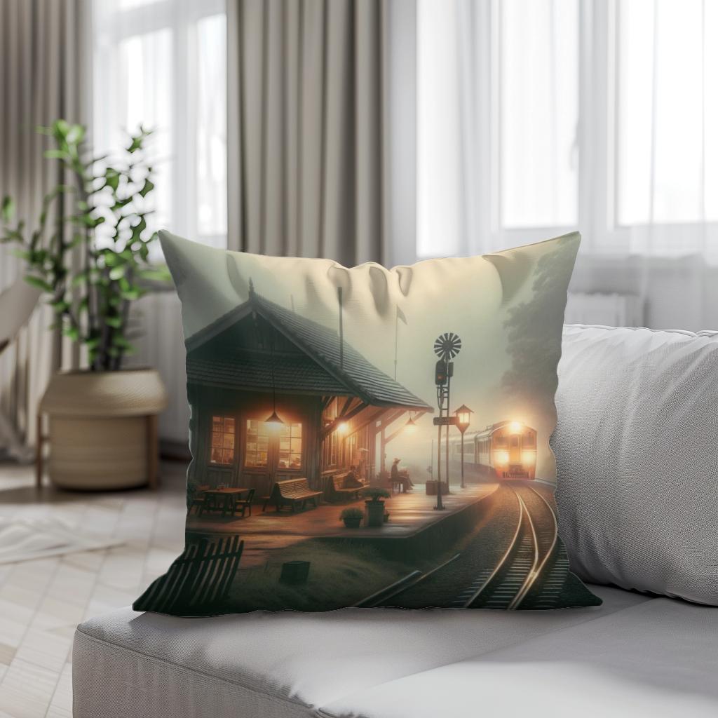 Dawn's Quiet Station Cotton Cushion