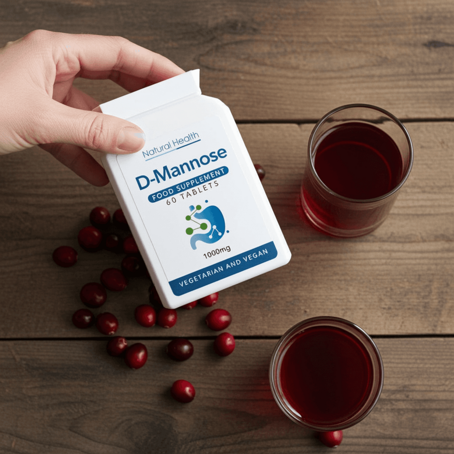 D-Mannose 1000mg Twin Pack | 120 Chewable Tablets | 4 Month Supply | Vegan | UK Made