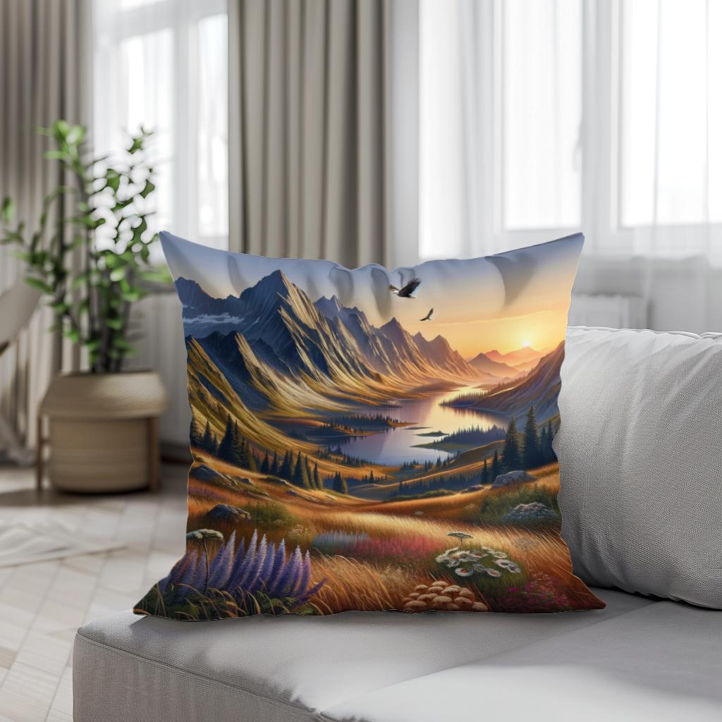 Tranquil Peaks Cotton Cushion