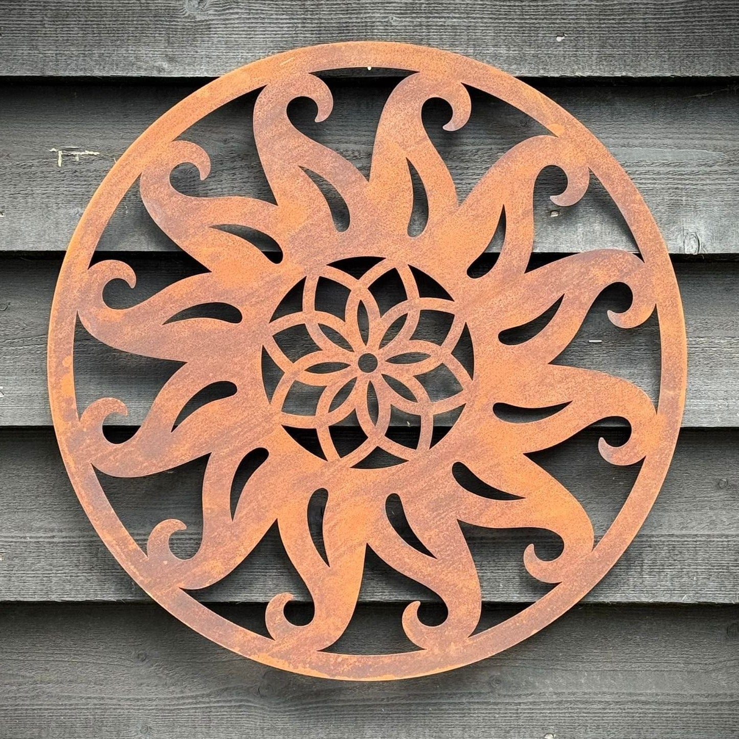 Rusty Metal Sun Decoration