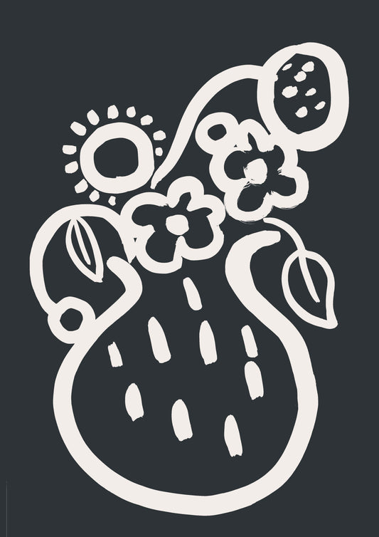 Vase print -  Black + White