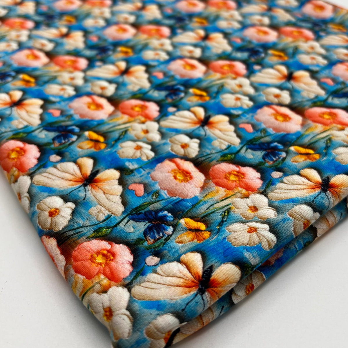 Butterfly Print Cotton Stretch Jersey 200 GSM 95/5 Lycra 4 Way Stretch