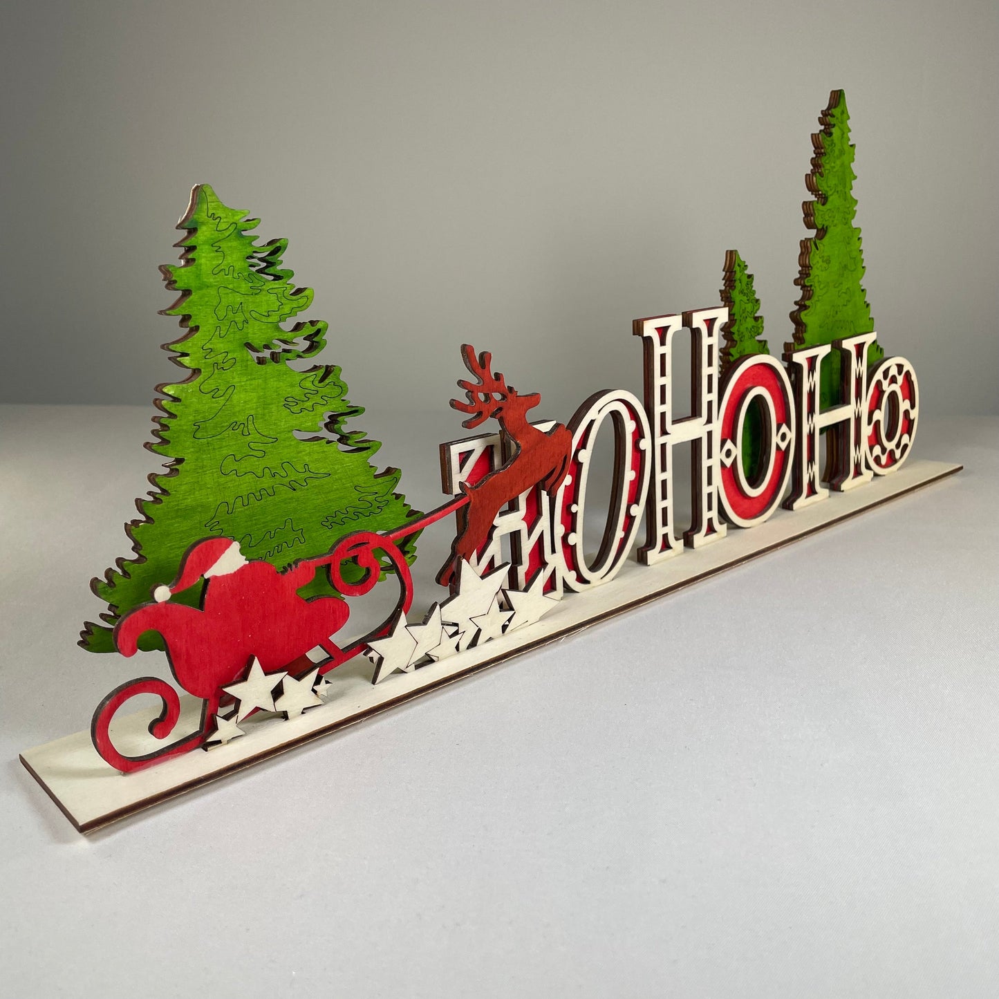 Ho Ho Ho Sign - Handmade Ornament by Curious Rabbit ®