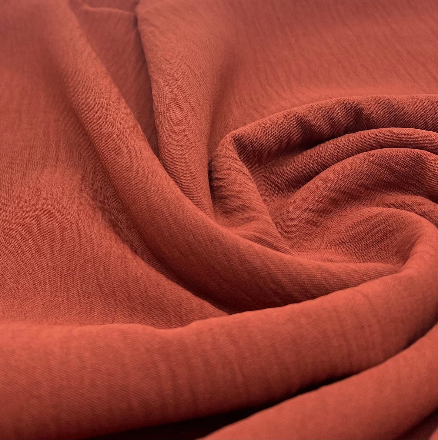 Plain Autumn Brown Ocean Crepe Stretch Fabric Non Stretch