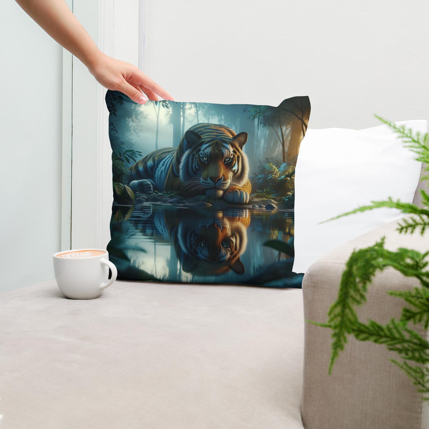 Twilight Tiger Cotton Cushion