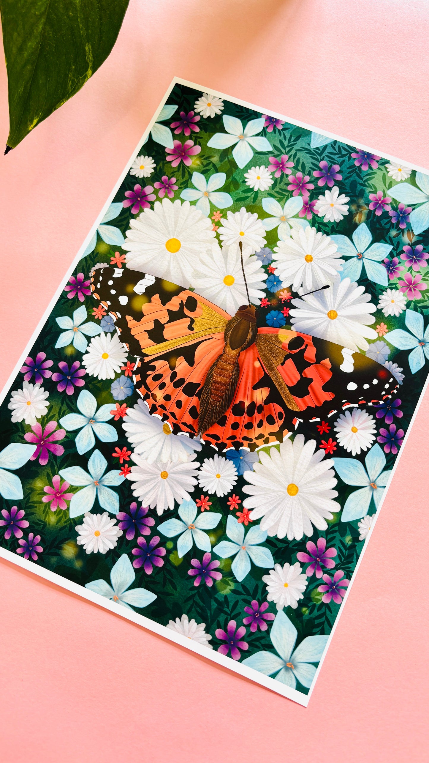 Butterfly and Wildflower Art Print- Multiple Sizes Available