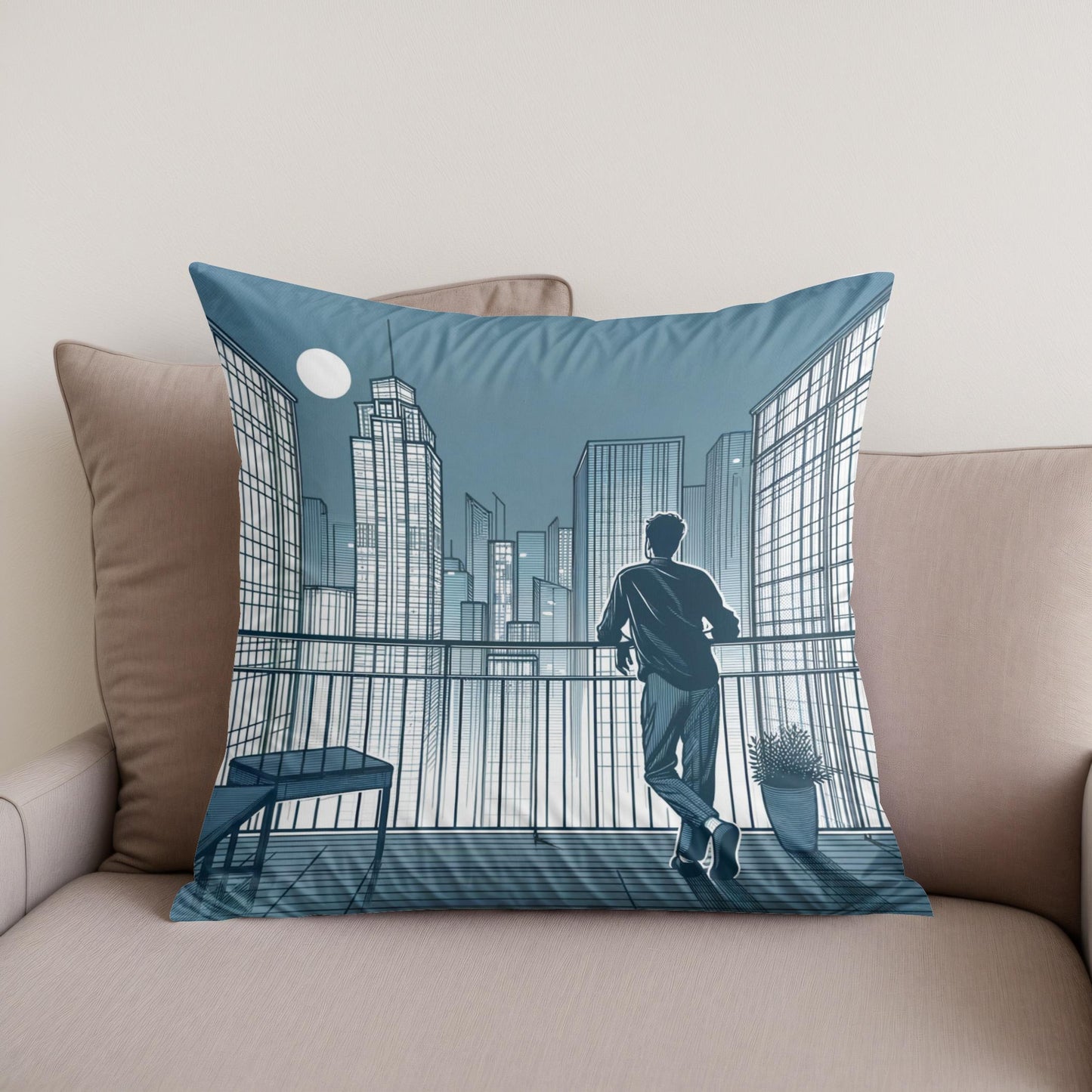 Rooftop Serenity Cotton Cushion