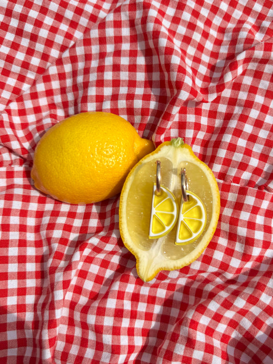 Lemon Slice Hoop Earrings