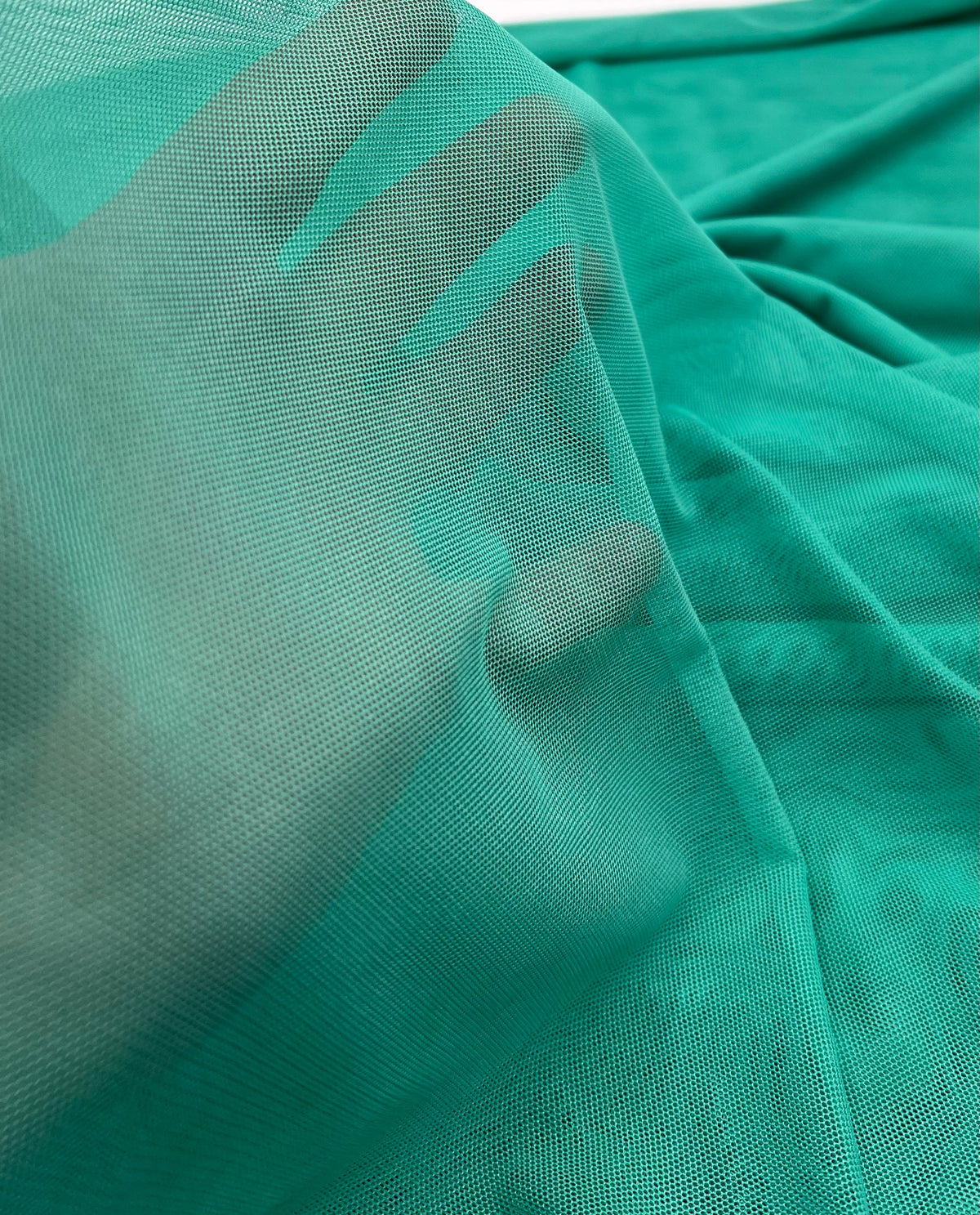 Plain Jade Green Mesh Fabric Stretch
