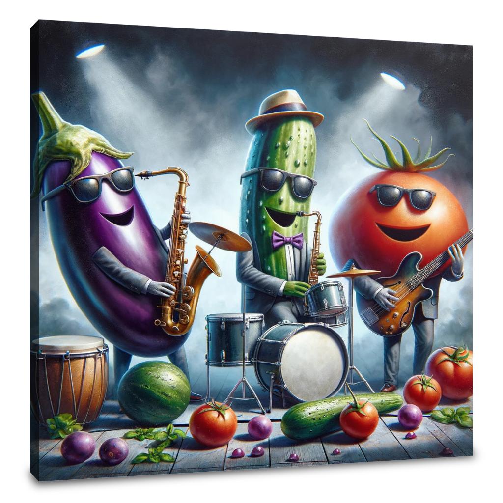Veggie Musicians Jazz Band Canvas