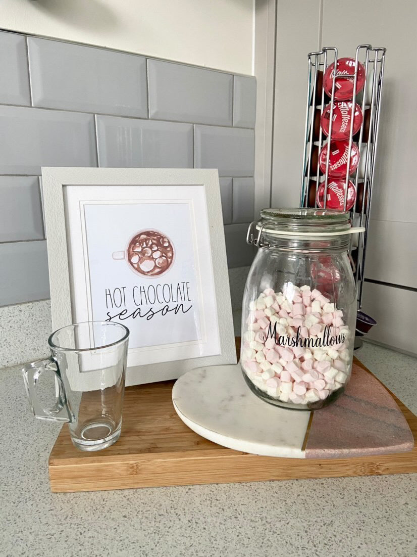 Hot Chocolate Season New Autumn Seasonal Wall Home Decor Print