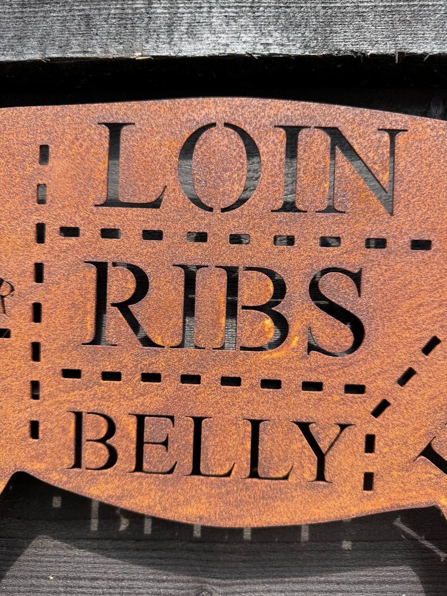 Metal Butchers Cuts Pig Sign