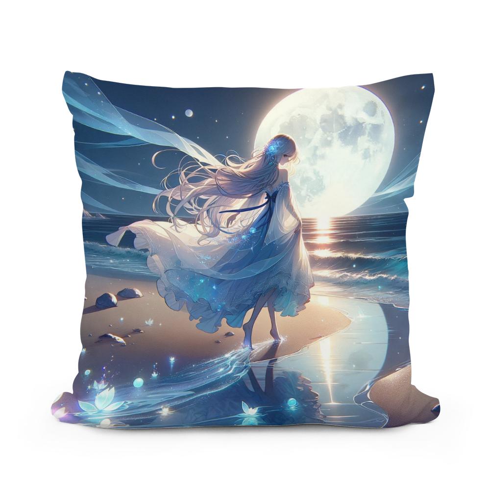 Mystic Moonlight Dance Cotton Cushion