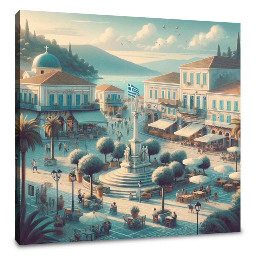Solomos Square Zakynthos Canvas