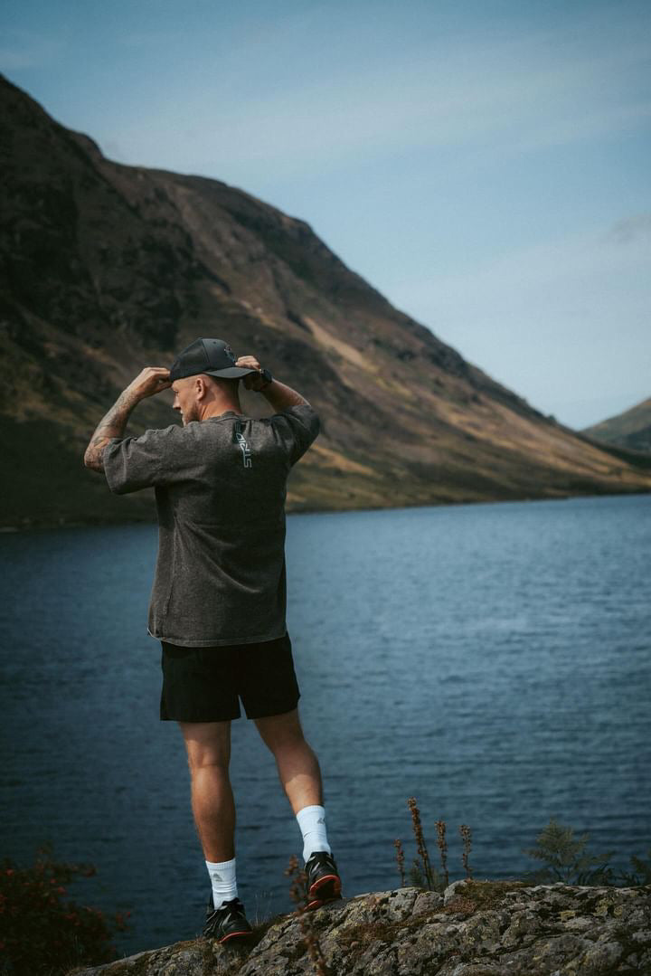 Washed Grey Cotton Drop Shoulder Tee - Oversized Unisex