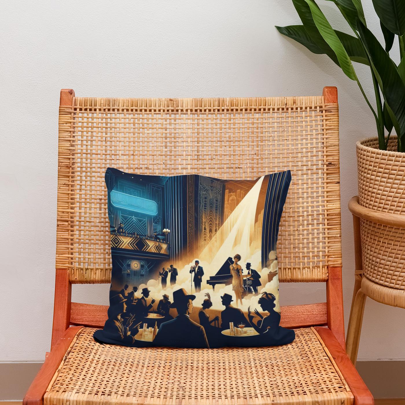 Jazz Age Jubilee Cotton Cushion