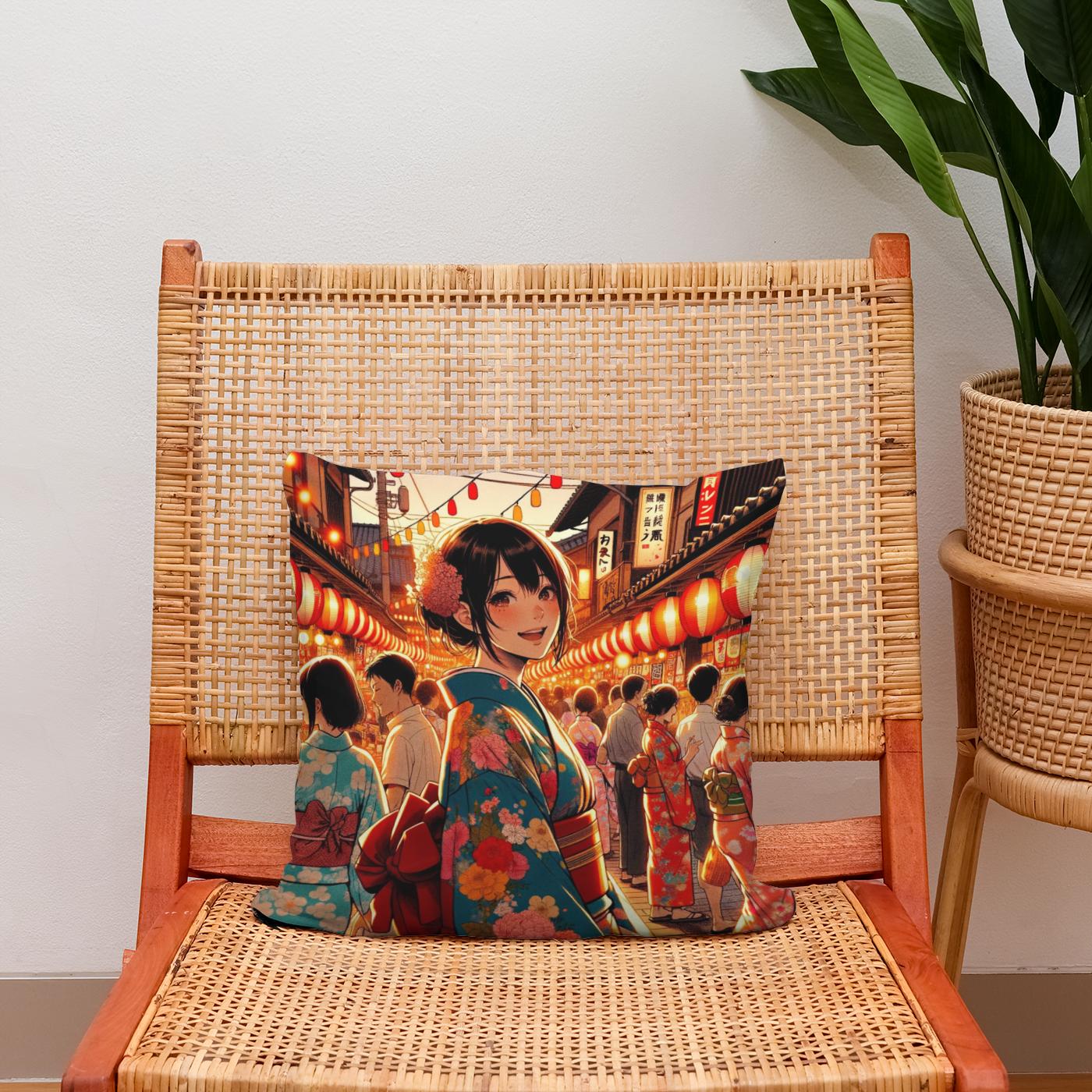 Festive Yukata Joy Cotton Cushion