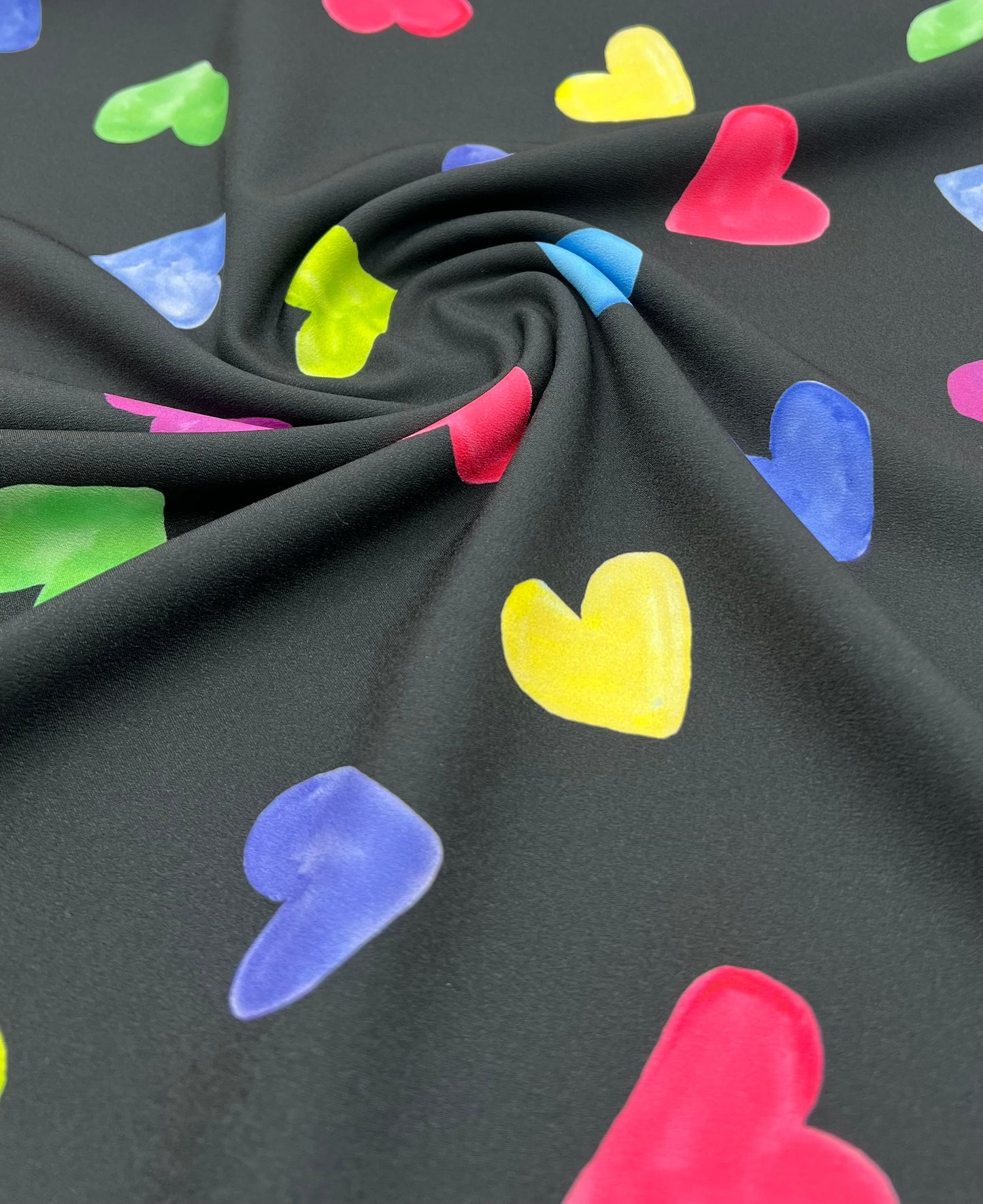 Love Heart Lightweight Crepe Fabric 160GSM Non Stretch